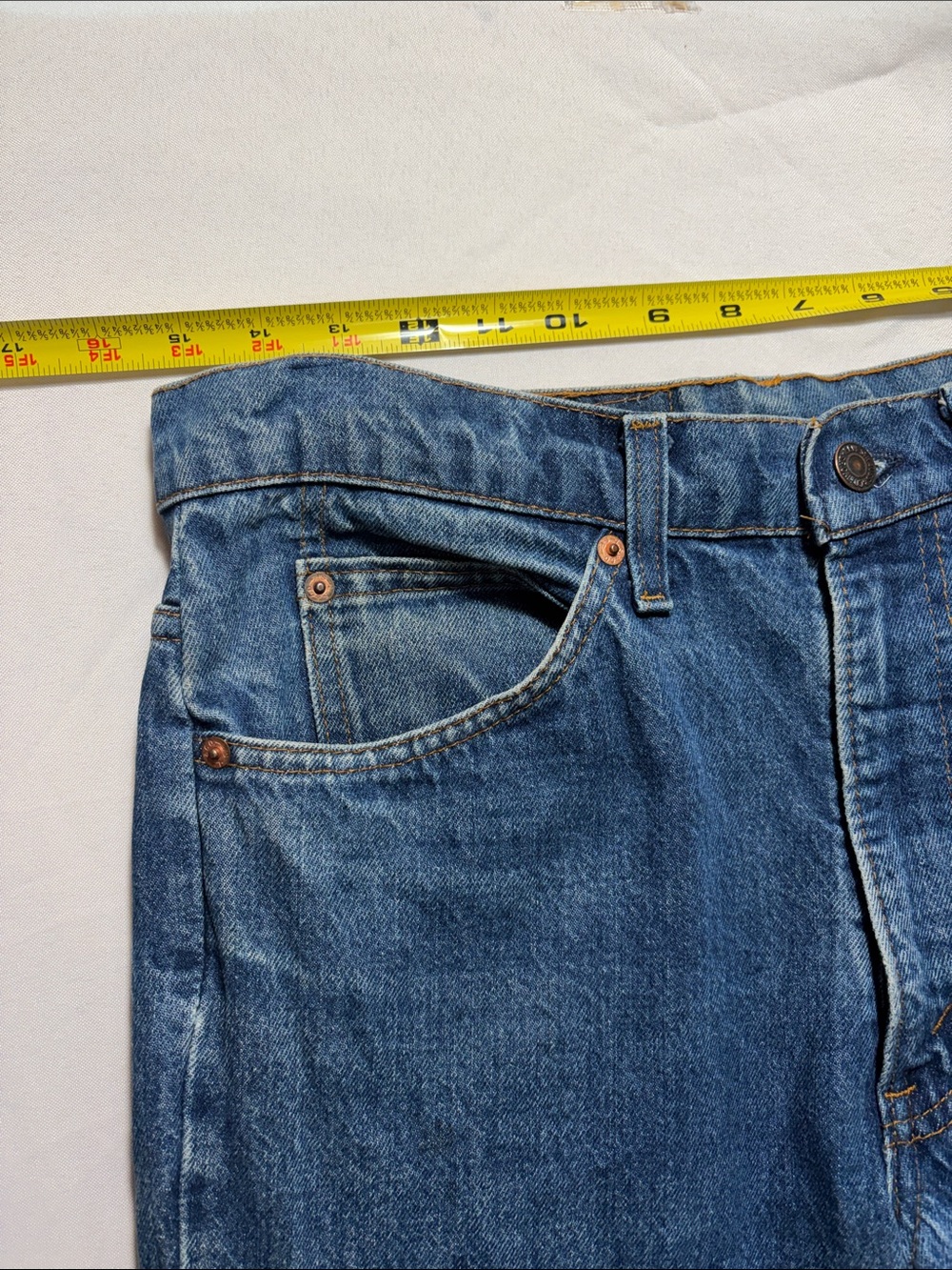 VINTAGE Levi's Jeans Size 33 36 20517-0217 Orange Tab Straight Leg - Picture 5 of 16